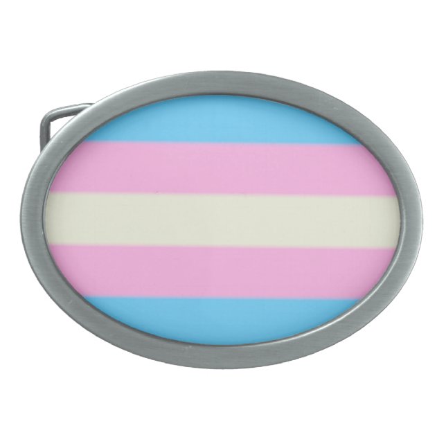 Falln Transgender Pride Flag Belt Buckle (Front)