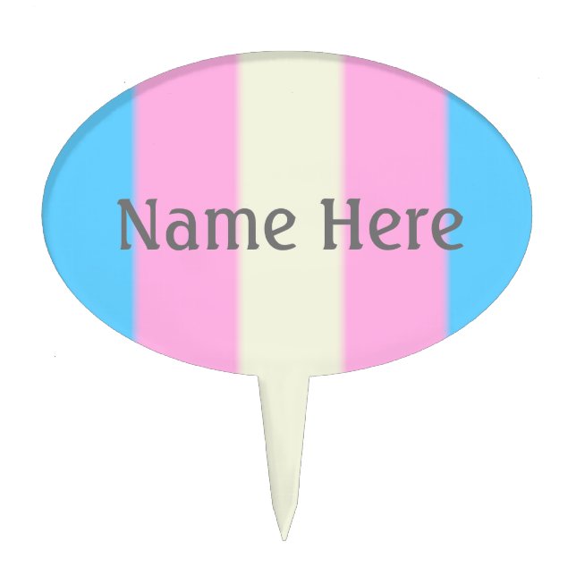 Falln Transgender Pride Flag Cake Topper (Front)