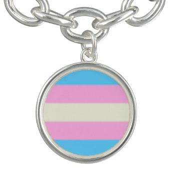 Falln Transgender Pride Flag Charm Bracelet by FallnAngelCreations at Zazzle