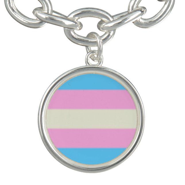 Falln Transgender Pride Flag Charm Bracelet (Design)