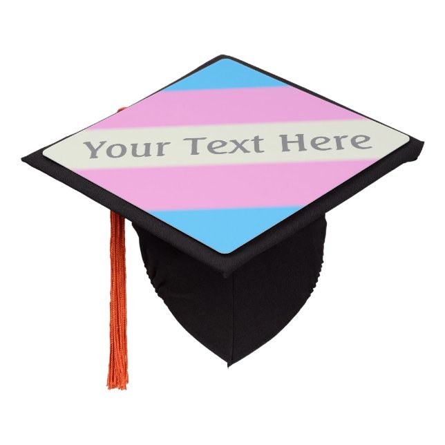 Falln Transgender Pride Flag Graduation Cap Topper (Angled)