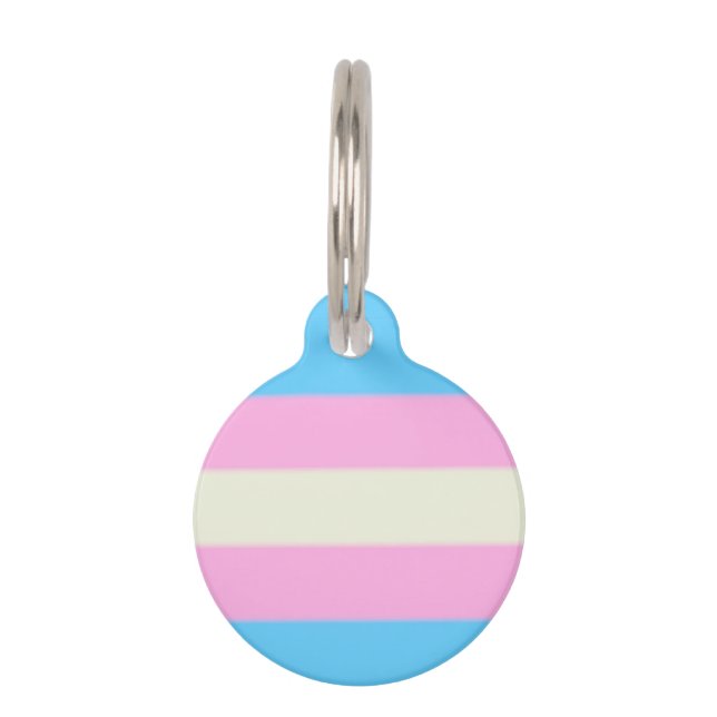 Falln Transgender Pride Flag Pet ID Tag (Front)