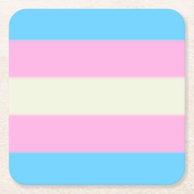 Falln Transgender Pride Flag  Square Paper Coaster (Front)