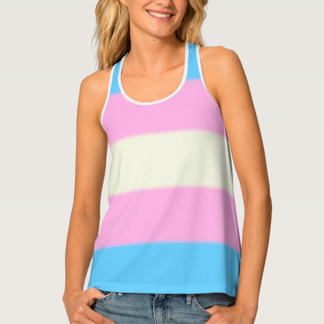 Falln Transgender Pride Flag Tank Top (Front)