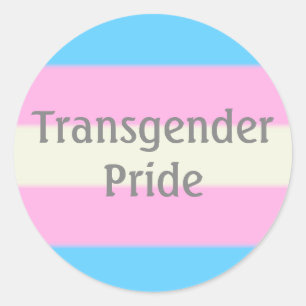 Falln Transgender Pride Flag (Text) Classic Round Sticker