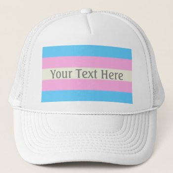 Falln Transgender Pride Flag Trucker Hat by FallnAngelCreations at Zazzle