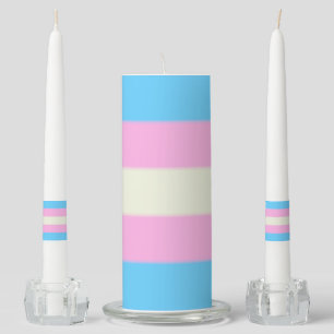Falln Transgender Pride Flag Unity Candle Set