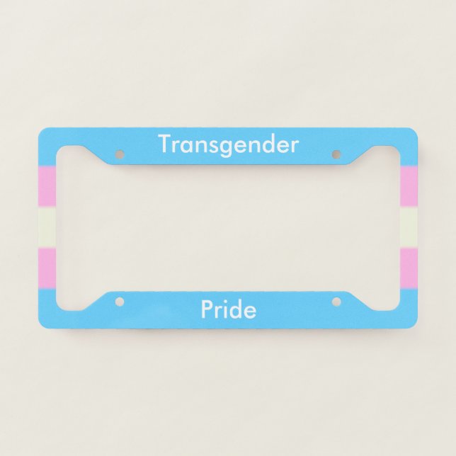 Falln Transgender Pride License Plate Frame (Front)