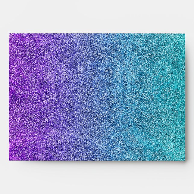 Falln Tropical Dusk Glitter Gradient Envelope (Front)