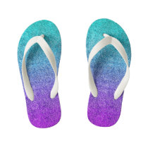 Falln Tropical Dusk Glitter Gradient Kid's Flip Flops Falln Tropical Dusk Glitter Gradient Kid's Flip Flops