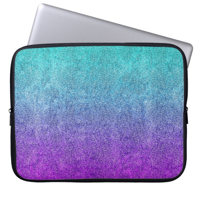 Falln Tropical Dusk Glitter Gradient Laptop Sleeve (Front)