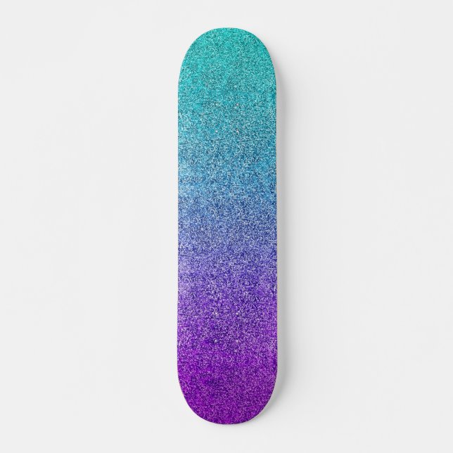Falln Tropical Dusk Glitter Gradient Skateboard Deck (Front)