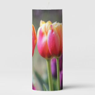 Falln Tulips Aflame Pillar Candle