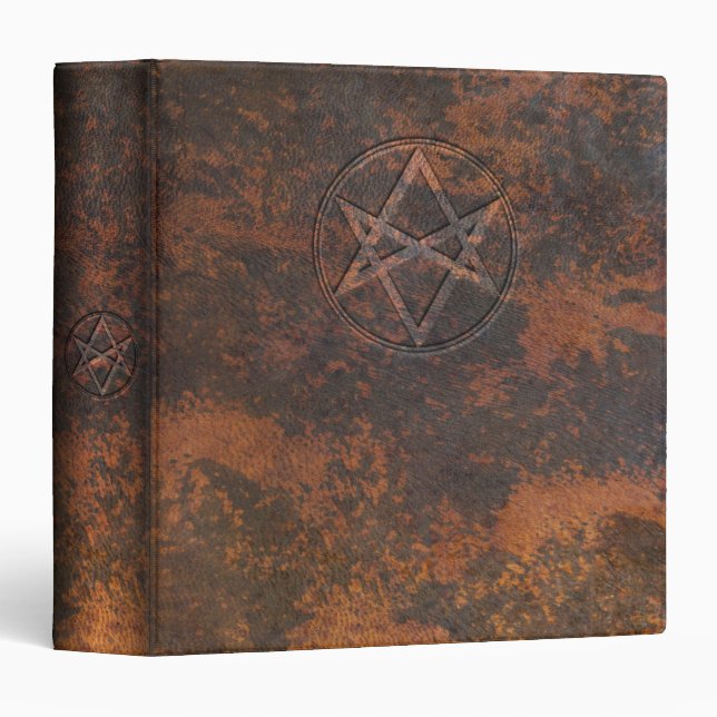 Falln Unicursal Hexagram Leather Binder (Front/Spine)