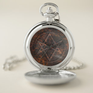 Falln Unicursal Hexagram Leather Pocket Watch