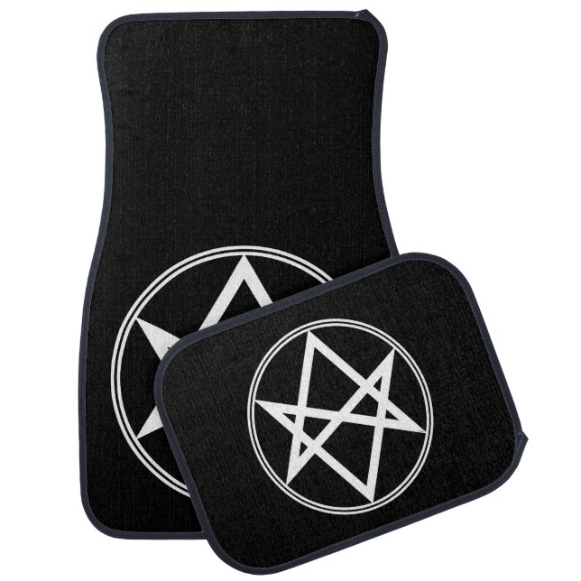 Falln Unicursal Hexagram White Car Floor Mat (Set)
