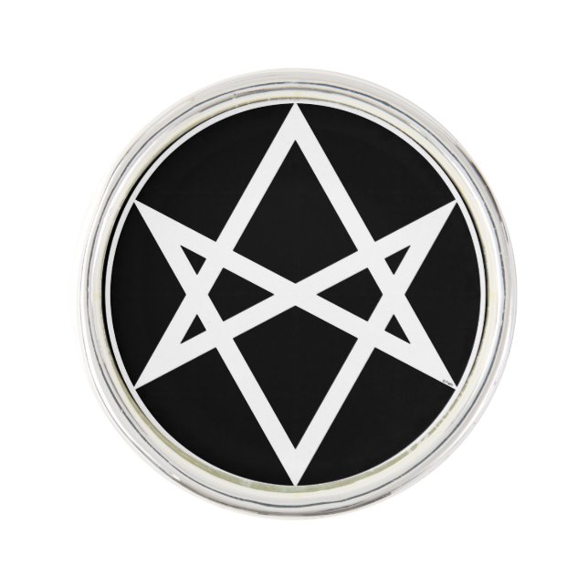 Falln Unicursal Hexagram White Pin (Front)