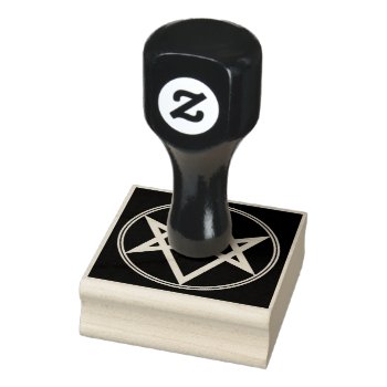 Falln Unicursal Hexagram White Rubber Stamp by FallnAngelCreations at Zazzle