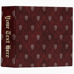 Falln Victorian Skulls Red 3 Ring Binder