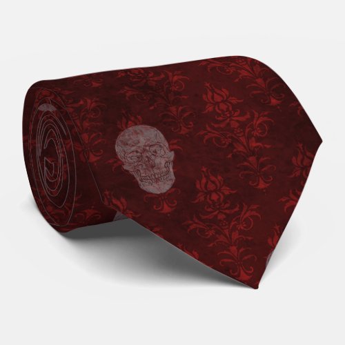 Falln Victorian Skulls Red Neck Tie