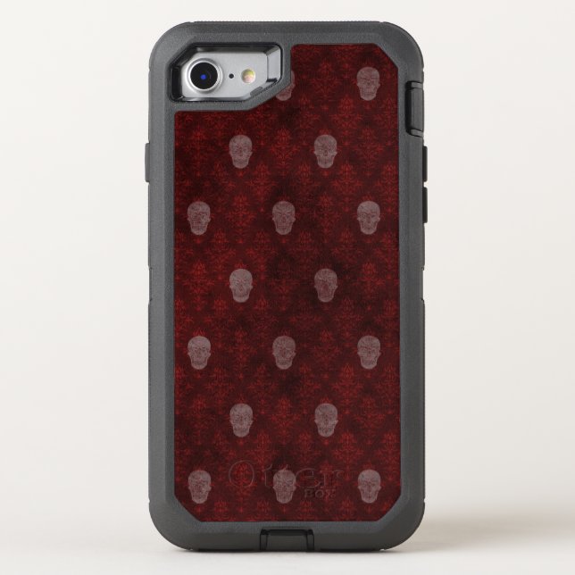 Falln Victorian Skulls Red Otterbox iPhone Case (Back)