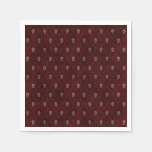 Falln Victorian Skulls Red Paper Napkins