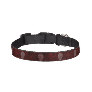 Falln Victorian Skulls Red Pet Collar