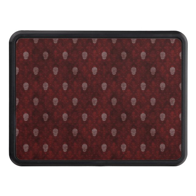 Falln Victorian Skulls Red Tow Hitch Cover (Front)