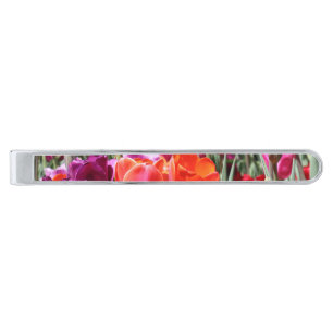 Falln Warm Tulips Silver Finish Tie Bar