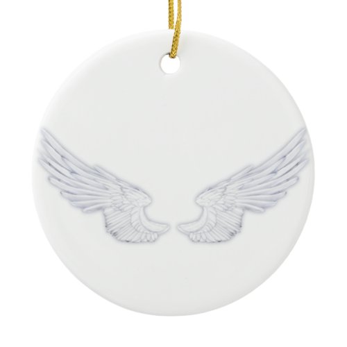 Falln White Angel Wings Ceramic Ornament