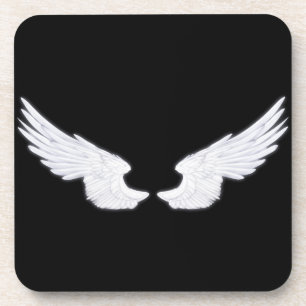 Falln White Angel Wings Drink Coaster
