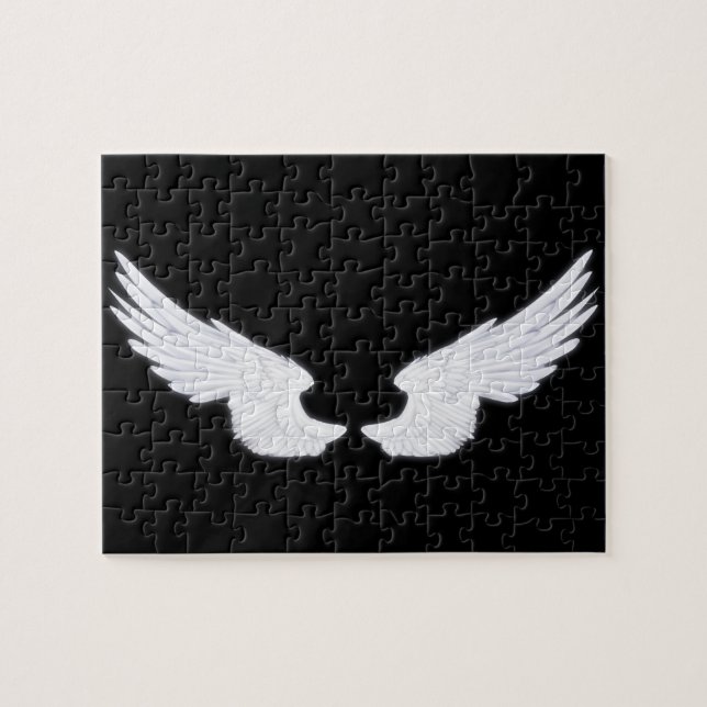 Falln White Angel Wings Jigsaw Puzzle (Horizontal)
