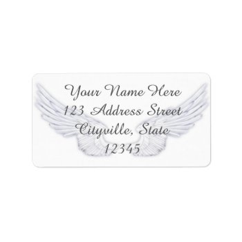 Falln White Angel Wings Label by FallnAngelCreations at Zazzle