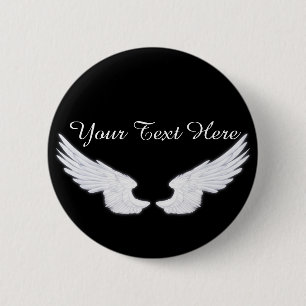 Falln White Angel Wings Pinback Button