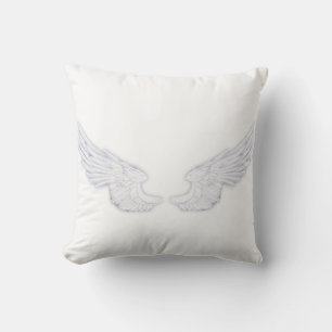 Falln White Angel Wings Throw Pillow