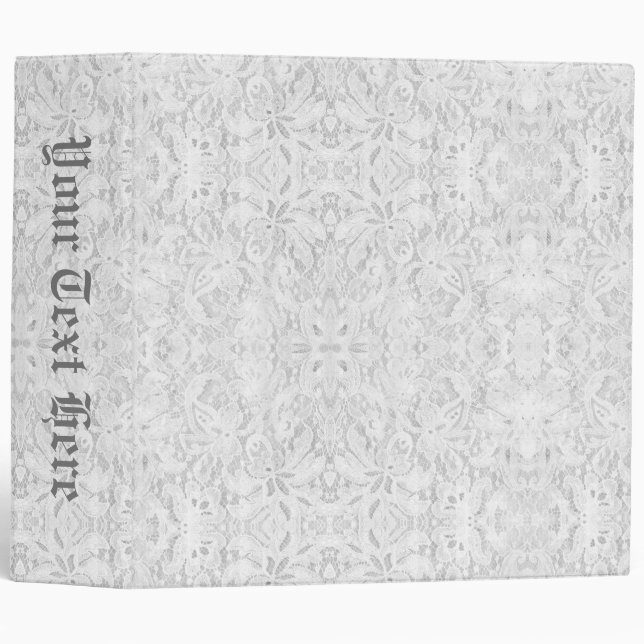 Falln White Lace 3 Ring Binder (Front/Spine)