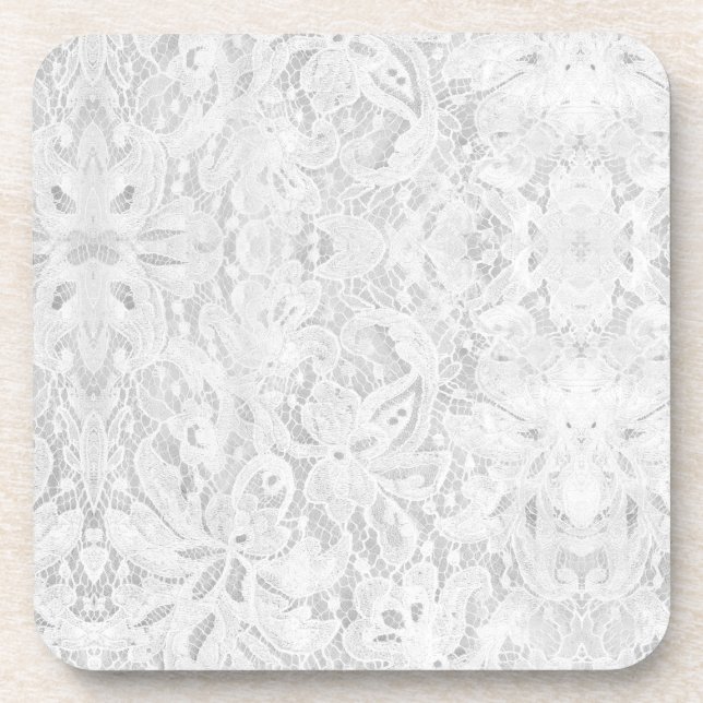 Falln White Lace Drink Coaster (Front)