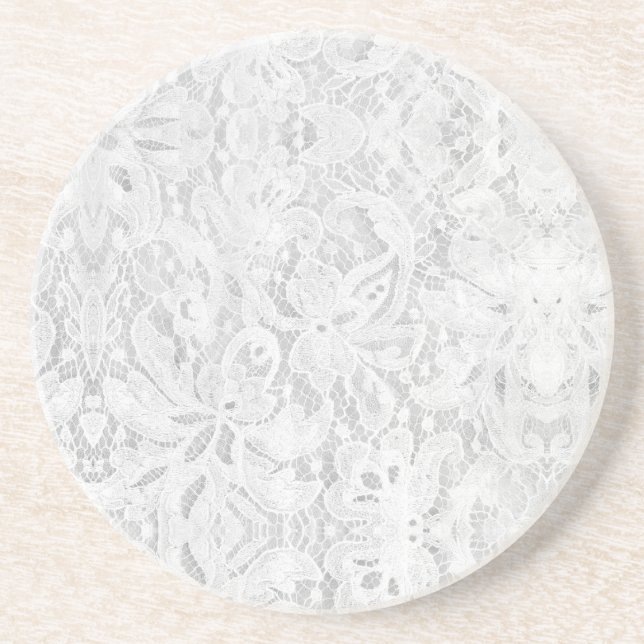 Falln White Lace Drink Coaster (Front)