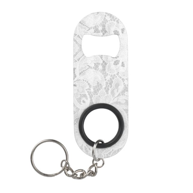 Falln White Lace Keychain Bottle Opener (Front)