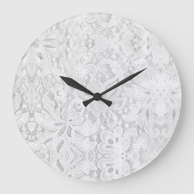 Falln White Lace Large Clock (Front)