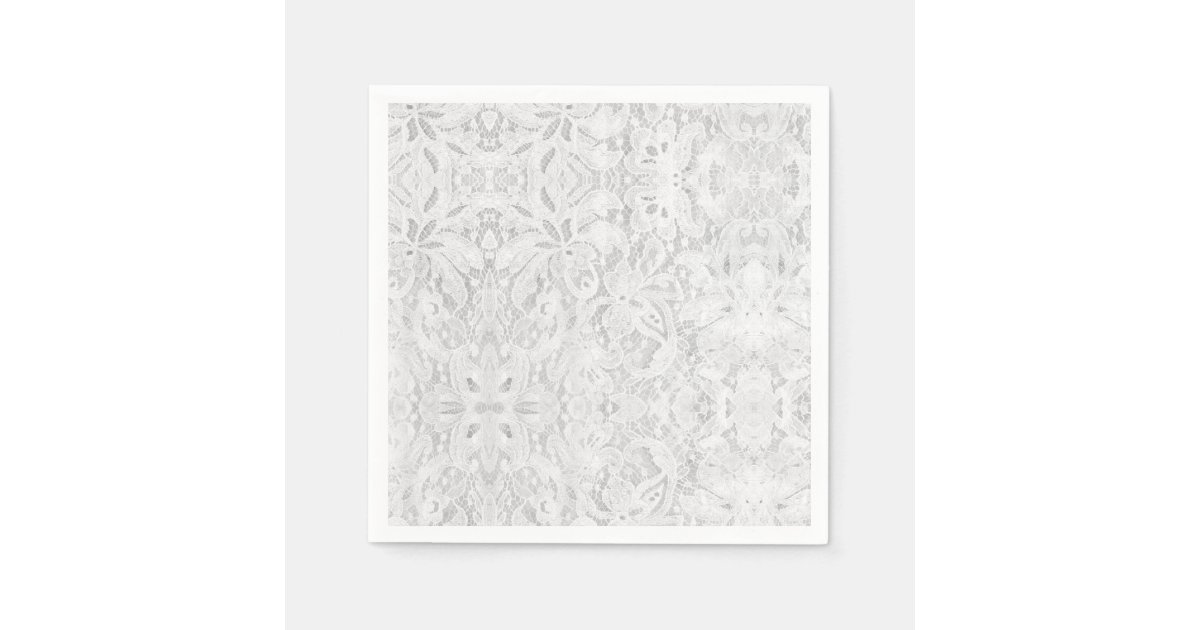 Falln White Lace Paper Napkins Zazzle
