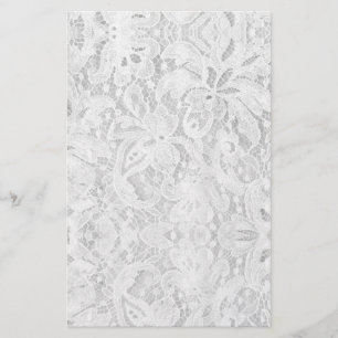 Falln White Lace Stationery
