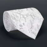 Falln White Lace Tie<br><div class="desc">Elegant faux white lace.

Click ‘Customize’ to add in your own personalized text!</div>