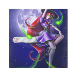 Falln Witchy PinUp Metal Print