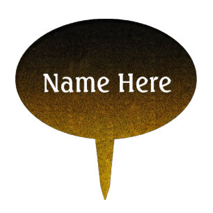 Falln Yellow & Black Glitter Gradient Cake Topper