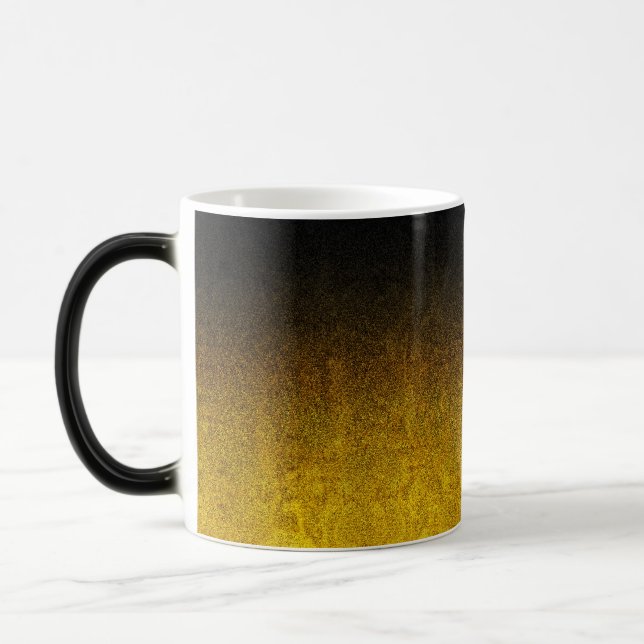 Falln Yellow & Black Glitter Gradient Color Morph Mug (Left)