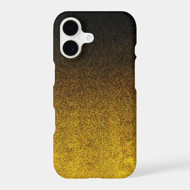 Falln Yellow & Black Glitter Gradient Iphone Case (Back)