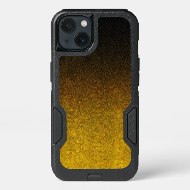 Falln Yellow & Black Glitter Gradient Otterbox iPhone Case (Back)