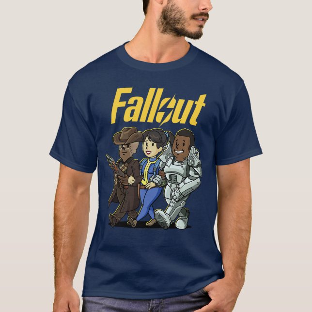 Fallout Character Cartoon PortraitsV Show Premiumr T-Shirt (Front)