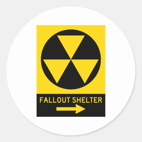 Fallout Shelter Guide Highway Sign Classic Round Sticker